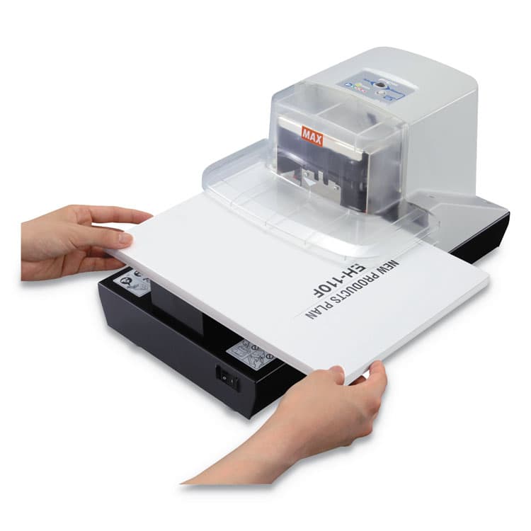 MAX USA CORP. EH-110F Professional Heavy Duty Flat Clinch Stapler, 100-Sheet Capacity, Gray (MXBEH110F) thumbnail 2