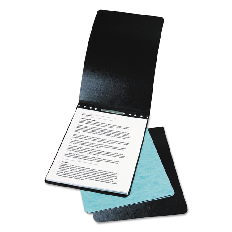 ACCO BRANDS, . PRESSTEX Report Cover with Tyvek Reinforced Hinge, Top Bound, Two-Piece Prong Fastener, 2" Capacity, 11 x 14, Black/Black (ACC19021) thumbnail 2