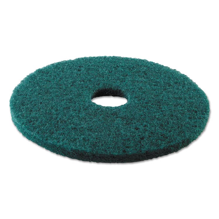 BOARDWALK Heavy-Duty Scrubbing Floor Pads, 13" Diameter, Green, 5/Carton (BWK4013GRE) thumbnail 2