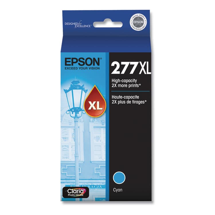 EPSON AMERICA, . T277XL220-S (277XL) Claria High-Yield Ink, 740 Page-Yield, Cyan (EPST277XL220S)