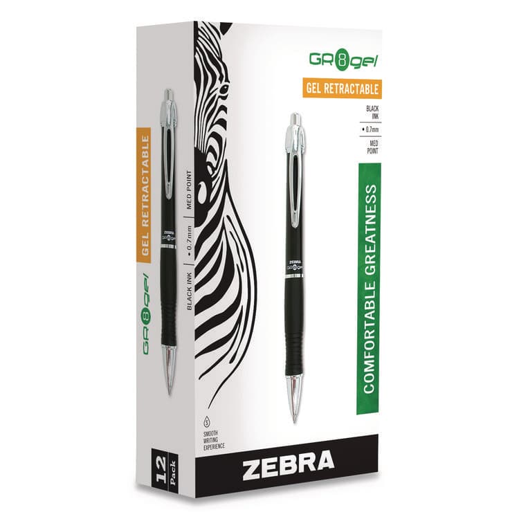 ZEBRA PEN CORP. Sarasa Dry X10 Gel Pen, Retractable, Medium 0.7 mm, Black Ink, Black/Silver Barrel, 12/Pack (ZEB42610) thumbnail 2