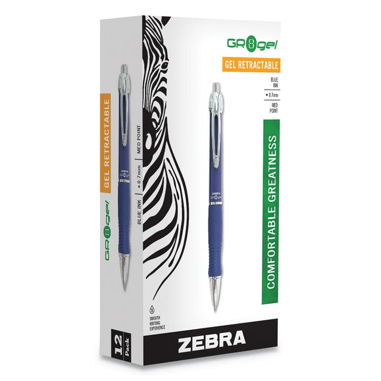 ZEBRA PEN CORP. Sarasa Dry X10 Gel Pen, Retractable, Medium 0.7 mm, Blue Ink, Blue/Silver Barrel, 12/Pack (ZEB42620) thumbnail 2