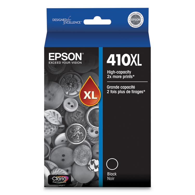 EPSON AMERICA, . T410XL020-S (410XL) Claria High-Yield Ink, 500 Page-Yield, Black (EPST410XL020S)