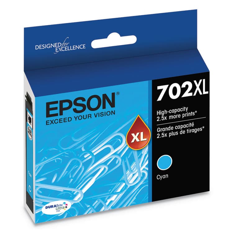 EPSON AMERICA, . T702XL220-S (702XL) DURABrite Ultra High-Yield Ink, 950 Page-Yield, Cyan (EPST702XL220S) thumbnail 2