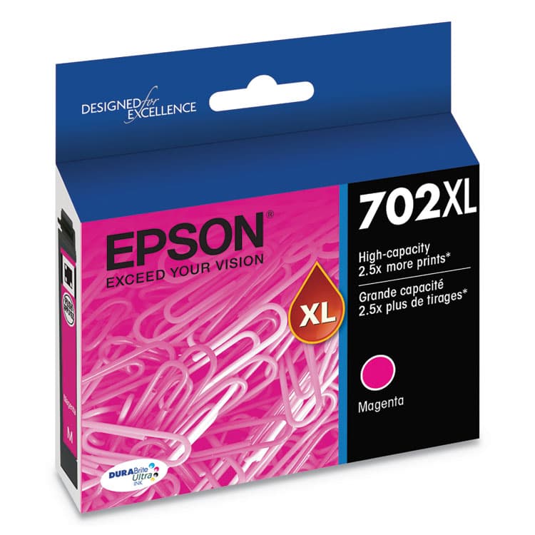 EPSON AMERICA, . T702XL320-S (702XL) DURABrite Ultra High-Yield Ink, 950 Page-Yield, Magenta (EPST702XL320S) thumbnail 2