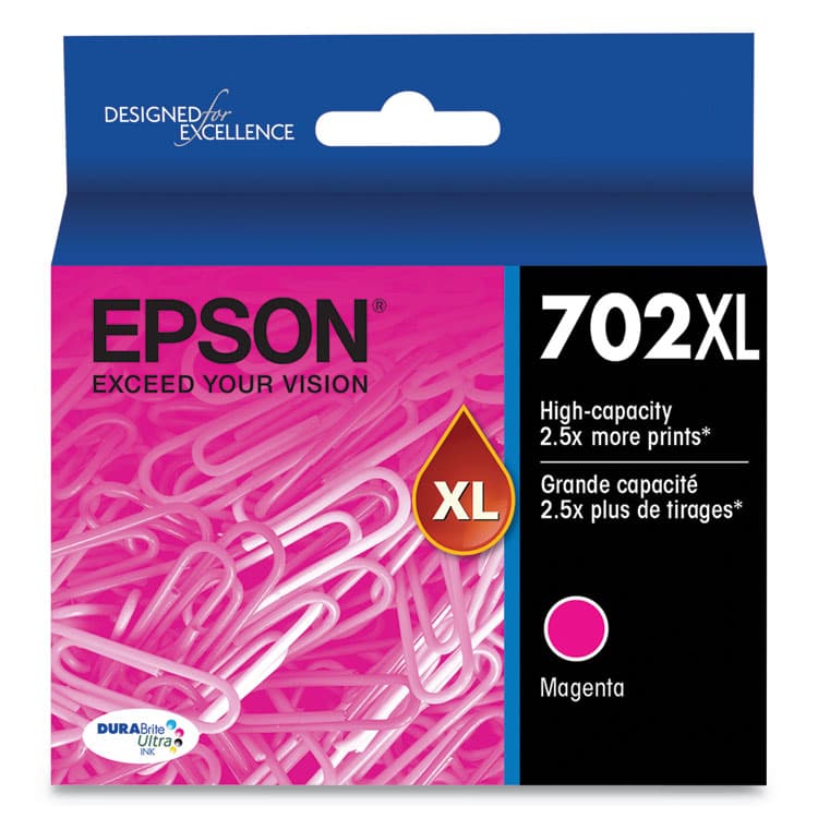 EPSON AMERICA, . T702XL320-S (702XL) DURABrite Ultra High-Yield Ink, 950 Page-Yield, Magenta (EPST702XL320S)