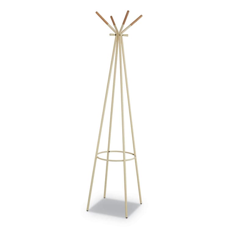 SAFCO PRODUCTS Family Coat Rack, 4 Garments, 16.5w x 16.5d x 72.75h, Cream (SAF4256CRM)