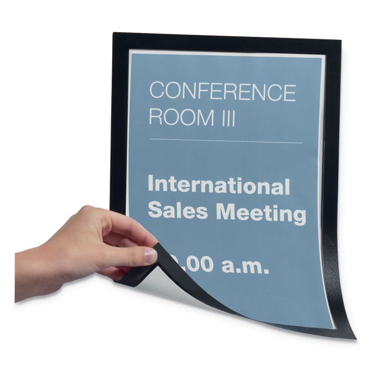 DURABLE OFFICE PRODUCTS CORP. DURAFRAME Magnetic Sign Holder, 8.5 x 11, Black Frame, 2/Pack (DBL477101) thumbnail 2