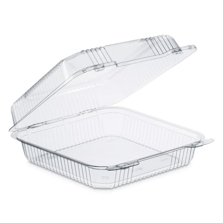 DART StayLock Clear Hinged Lid Containers, 8.6 x 9 x 3, Clear, Plastic, 200/Carton (DCCPET55UT1)