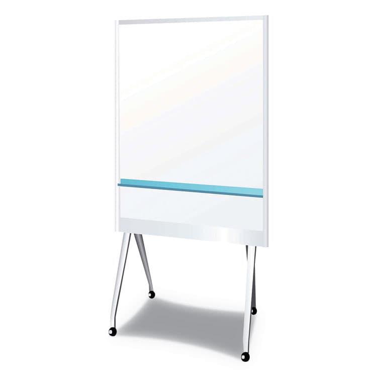 PLUS CORPORATION OF AMERICA Mobile Partition Board, 38.3" x 70.8", White Surface, Light Gray Aluminum Frame (PLS912MPBLG)