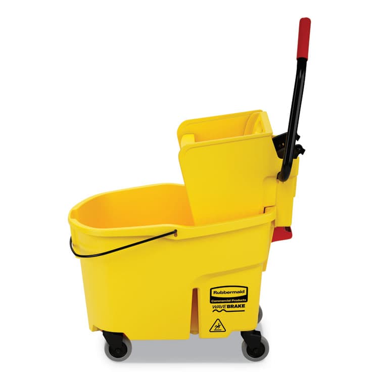 RUBBERMAID COMMERCIAL PROD. WaveBrake 2.0 Bucket/Wringer Combos, Side-Press, 44 qt, Plastic, Yellow (RCPFG618688YEL) thumbnail 2