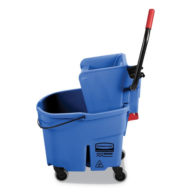 RUBBERMAID COMMERCIAL PROD. WaveBrake 2.0 Bucket/Wringer Combos, Side-Press, 35 qt, Plastic, Blue (RCPFG758888BLUE) thumbnail 2