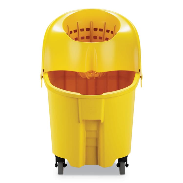 RUBBERMAID COMMERCIAL PROD. WaveBrake Institution Bucket and Wringer Combos, Down-Press, 35 qt, Plastic, Yellow (RCPFG759088YEL) thumbnail 2