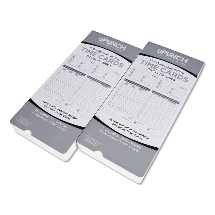 WORKWELL TECHNOLOGIES Time Clock Cards for uPunch HN2000/HN4000/HN4600, Two Sides, 7.5 x 3.5, 100/Pack (PPZHNTCL2100)