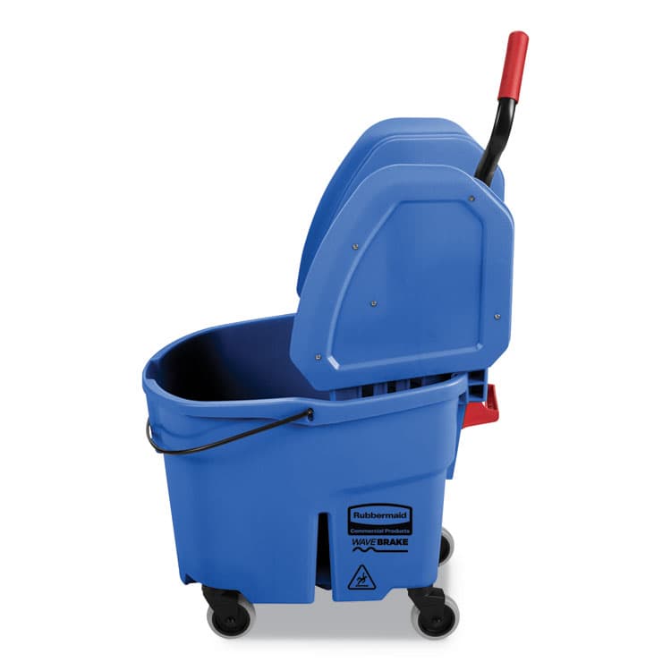 RUBBERMAID COMMERCIAL PROD. WaveBrake 2.0 Bucket/Wringer Combos, Down-Press, 35 qt, Plastic, Blue (RCPFG757888BLUE) thumbnail 2