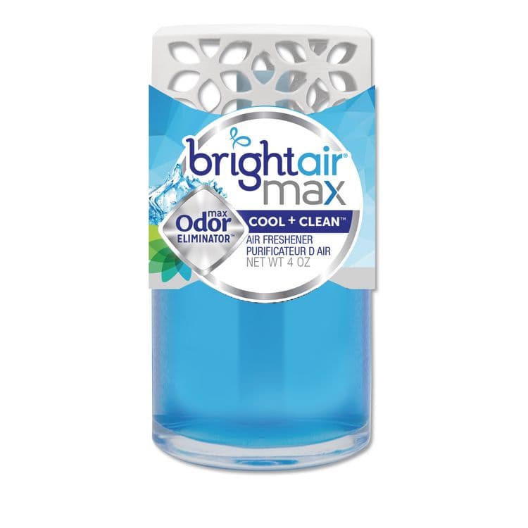 BRIGHT AIR Max Scented Oil Air Freshener, Cool and Clean, 4 oz, 6/Carton (BRI900439)