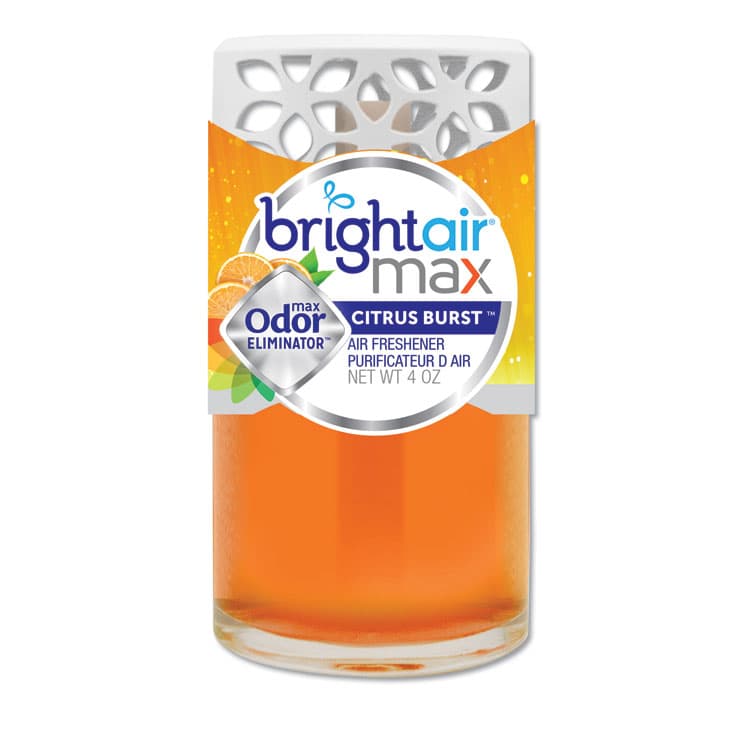 BRIGHT AIR Max Scented Oil Air Freshener, Citrus Burst, 4 oz, 6/Carton (BRI900440)