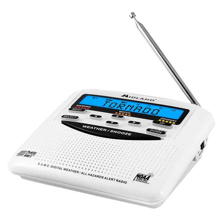 MIDLAND RADIO WR120 Emergency Weather Alert Radio, White (MROWR120)