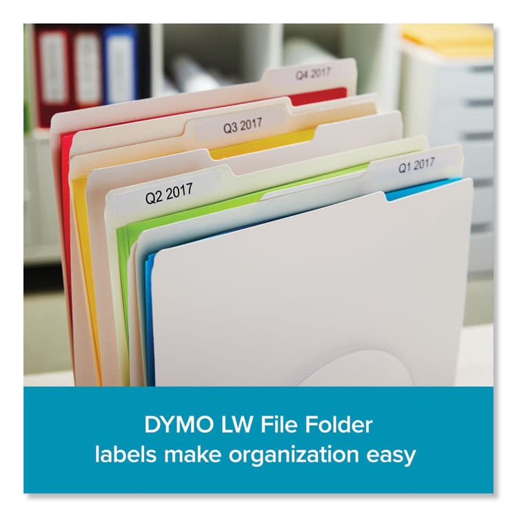 DYMO LW 1-Up File Folder, 0.56" x 3.43", White, 130 Labels/Roll, 6 Rolls/Pack (DYM2050812) thumbnail 2