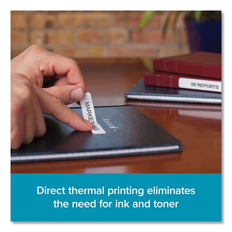 DYMO LW 1-Up File Folder, 0.56" x 3.43", White, 130 Labels/Roll, 6 Rolls/Pack (DYM2050812) thumbnail 3