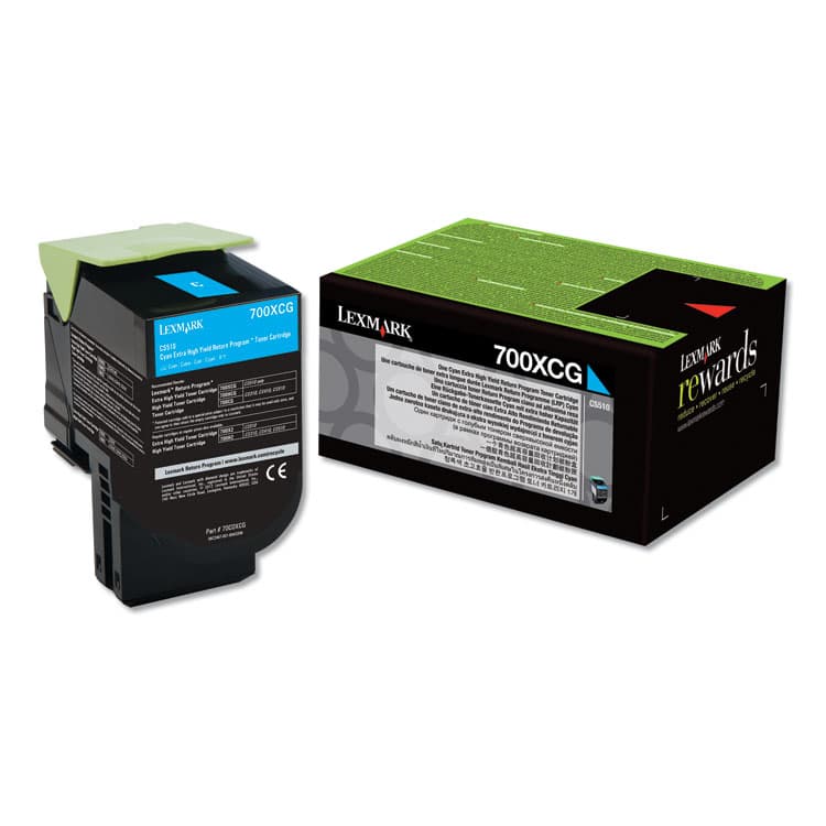 LEXMARK INT'L, . 70C0XCG Return Program Extra High-Yield Toner, 4,000 Page-Yield, Cyan, TAA Compliant (LEX70C0XCG)
