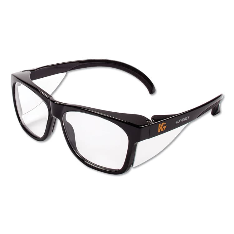 KIMBERLY-CLARK PROFESSIONAL Maverick Safety Glasses, Black Full Frame, Clear Dual Lens, 12/Box (ANS49309)