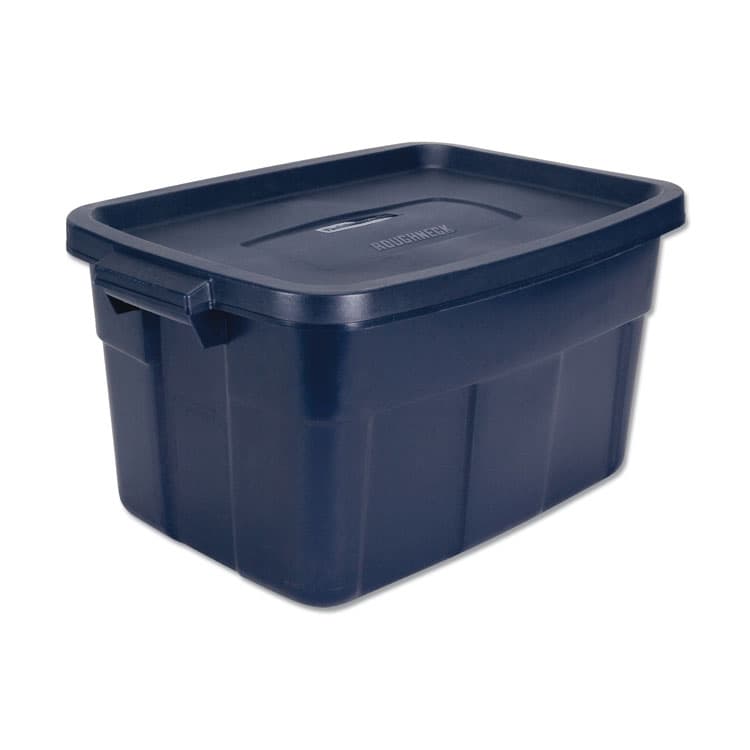 RUBBERMAID Roughneck Storage Box, 14 gal, 15.88" x 23.88" x 12.25", Dark Indigo Metallic (UNXRMRT140008)