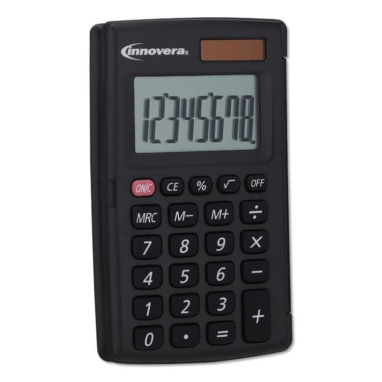 INNOVERA 15921 Pocket Calculator with Hard Shell Flip Cover, 8-Digit LCD (IVR15921) thumbnail 2