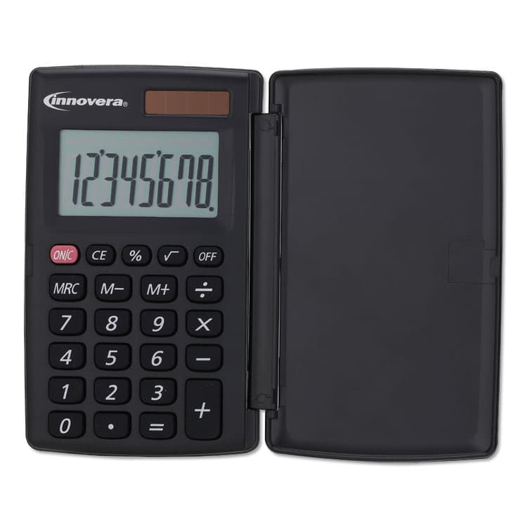INNOVERA 15921 Pocket Calculator with Hard Shell Flip Cover, 8-Digit LCD (IVR15921)