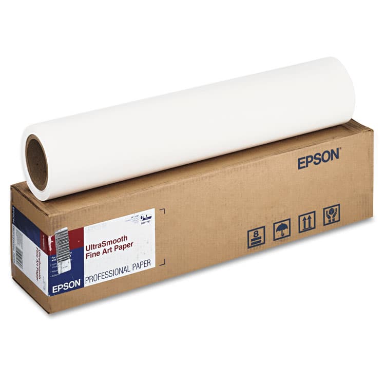 EPSON AMERICA, . UltraSmooth Fine Art Paper Rolls, 15 mil, 24" x 50 ft, White (EPSS041782)