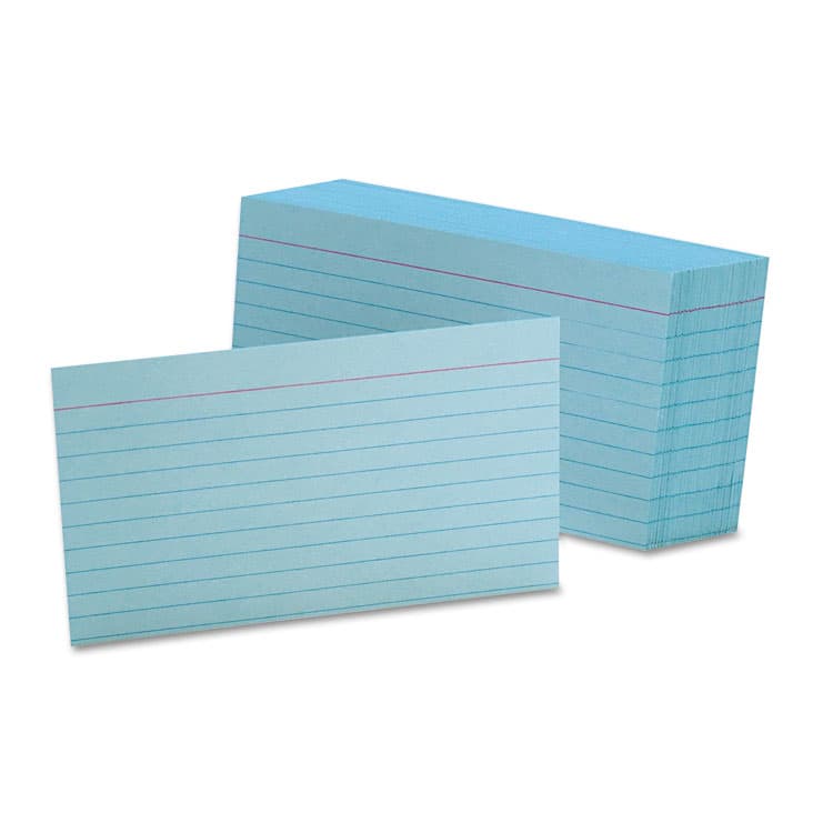 TOPS BUSINESS FORMS Ruled Index Cards, 3 x 5, Blue, 100/Pack (OXF7321BLU)
