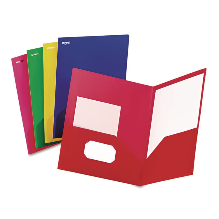 TOPS BUSINESS FORMS Fashion Poly Twin-Pocket Folder, Accommodates 11 x 8.5 Sheets, Assorted Colors, 25/Box (OXF99810)