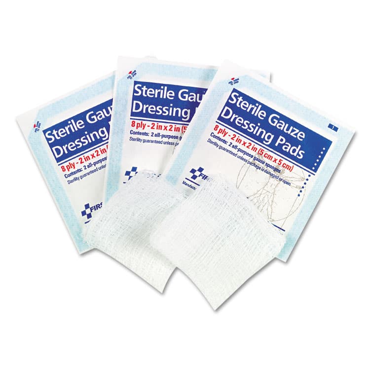 FIRST AID ONLY, . SmartCompliance Gauze Pads, Sterile, 8-Ply, 2 x 2, 5 Dual-Pads/Pack (FAOFAE5000) thumbnail 2