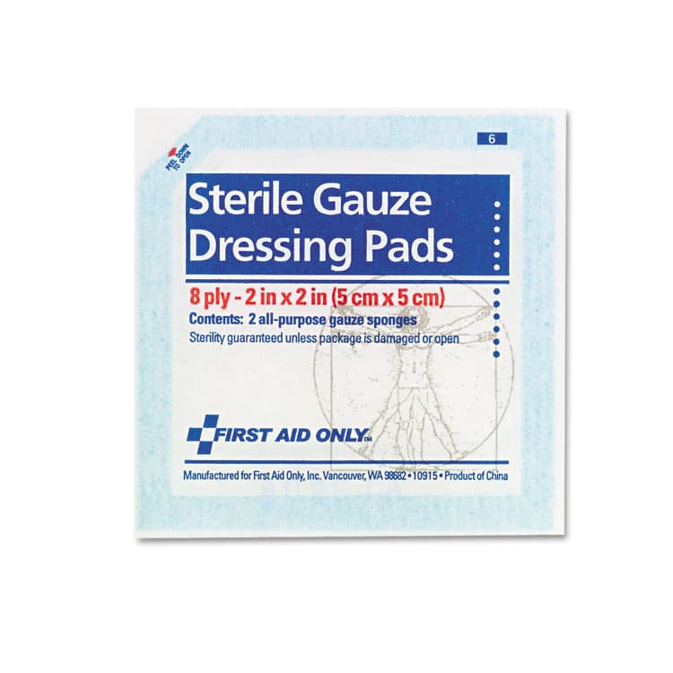 FIRST AID ONLY, . SmartCompliance Gauze Pads, Sterile, 8-Ply, 2 x 2, 5 Dual-Pads/Pack (FAOFAE5000) thumbnail 3