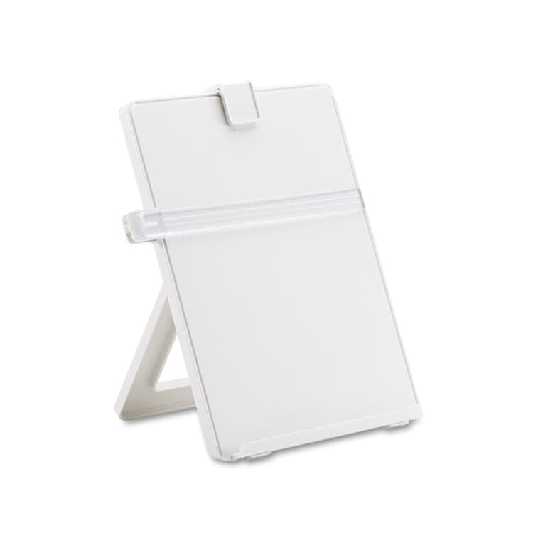 FELLOWES MFG. CO. Non-Magnetic Desktop Copyholder, Holds Up to 125 Letter Size Sheets, Plastic, Platinum (FEL21103)