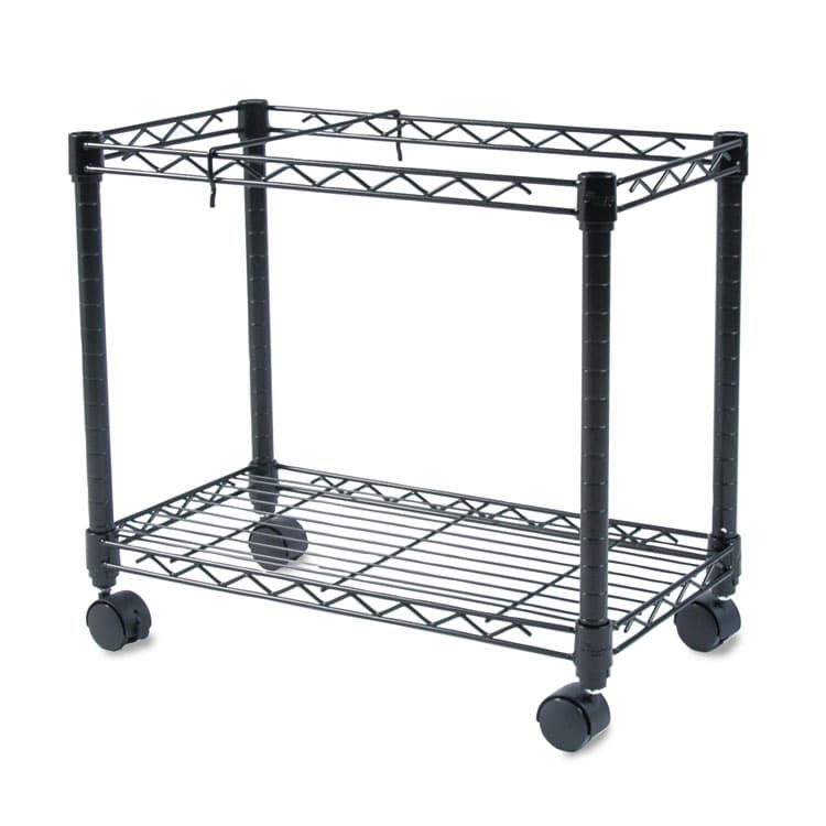 FELLOWES MFG. CO. High-Capacity Rolling File Cart, Metal, 1 Shelf, 2 Bins, 24" x 14" x 20.5", Black (FEL45081) thumbnail 4