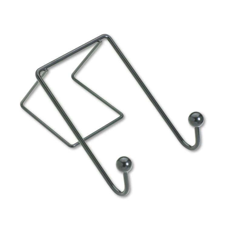 FELLOWES MFG. CO. Partition Additions Wire Double-Garment Hook, 4 x 5.13 x 6, Over-the Panel Mount, Black (FEL75510)