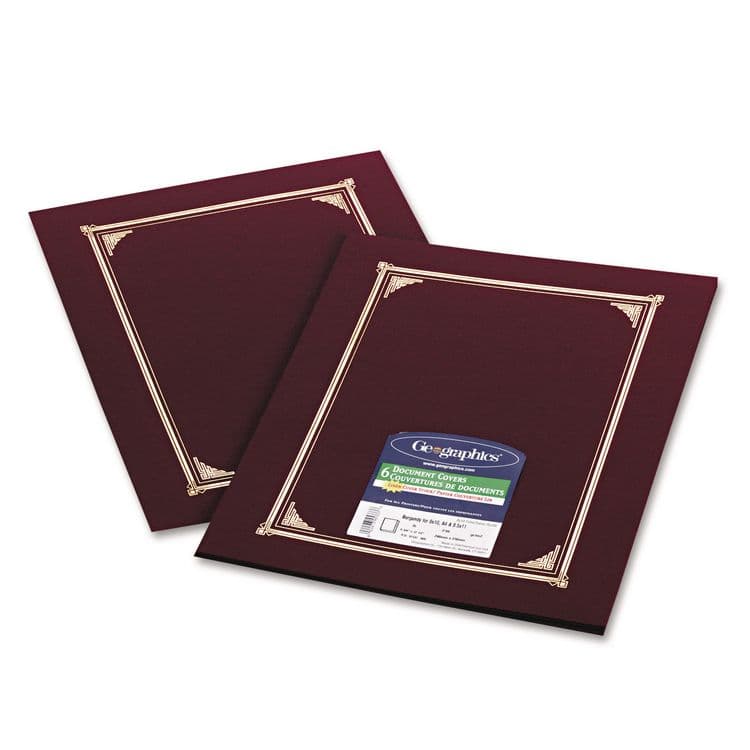 GEOGRAPHICS Certificate/Document Cover, 12.5 x 9.75, Burgundy, 6/Pack (GEO45333) thumbnail 4