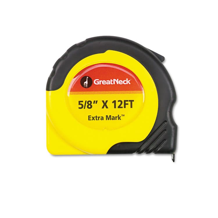 GREAT NECK SAW MFG. ExtraMark Power Tape, 0.63" x 12 ft, Steel, Yellow/Black (GNS95007) thumbnail 2