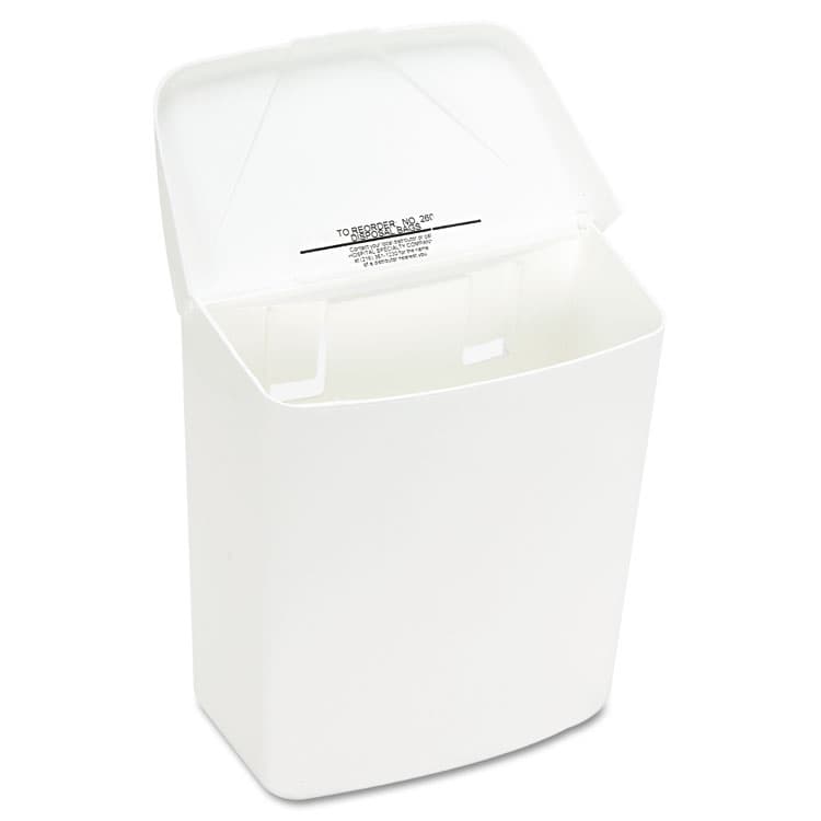 HOSPECO Wall Mount Sanitary Napkin Receptacle-PPC, 1 gal, PPC Plastic, White (HOS250201W) thumbnail 4