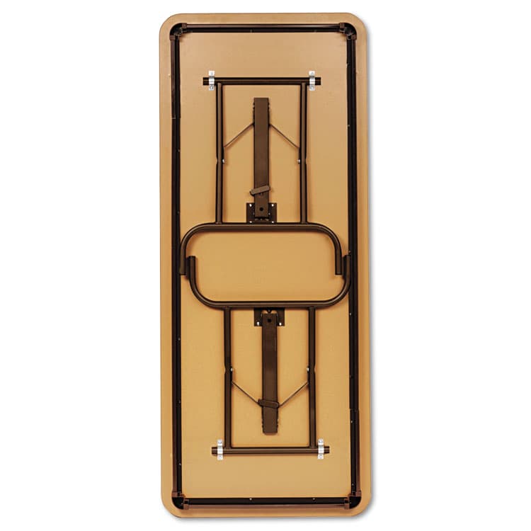 ICEBERG ENTERPRISES OfficeWorks Commercial Wood-Laminate Folding Table, Rectangular, 60" x 30" x 29", Oak (ICE55215) thumbnail 2