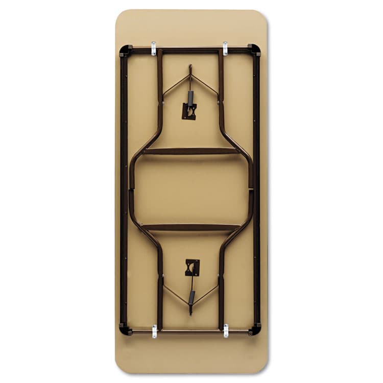 ICEBERG ENTERPRISES OfficeWorks Classic Wood-Laminate Folding Table, Straight Legs, Rectangular, 48" x 24" x 29", Walnut (ICE55304) thumbnail 4