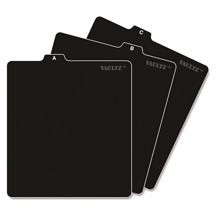 IDEASTREAM CONSUMER PRODUCTS A-Z CD File Guides, 1/3-Cut Top Tab, A to Z, 5 x 5.75, Black, 26/Set (IDEVZ01176)