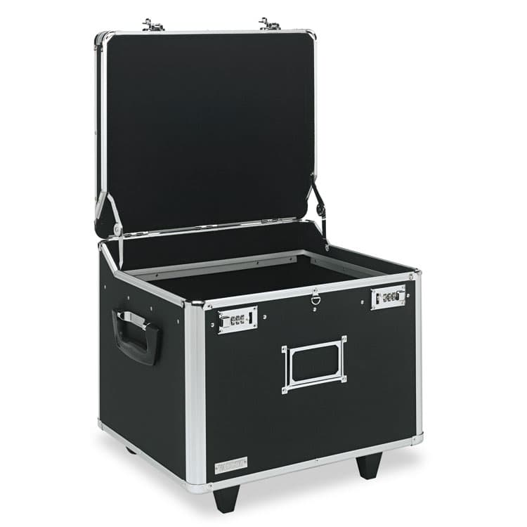 IDEASTREAM CONSUMER PRODUCTS Locking Mobile File Chest, Letter/Legal Files, 17.5" x 15.5" x 14.5", Black/Chrome (IDEVZ01270)