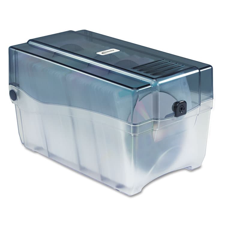 INNOVERA CD/DVD Storage Case, Holds 150 Discs, Clear/Smoke (IVR39502)