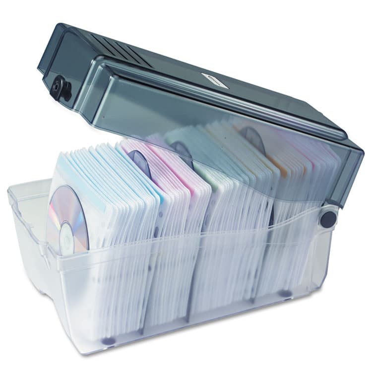 INNOVERA CD/DVD Storage Case, Holds 150 Discs, Clear/Smoke (IVR39502) thumbnail 2