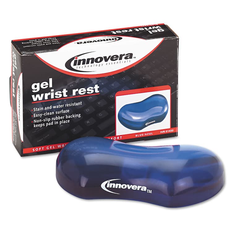 INNOVERA Gel Mouse Wrist Rest, 4.75 x 3.12, Blue (IVR51432) thumbnail 2