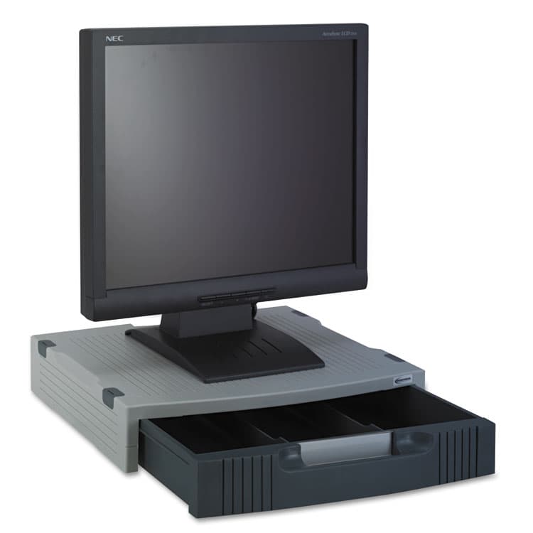 INNOVERA Basic LCD Monitor/Printer Stand, 15" x 11" x 3", Charcoal Gray/Light Gray (IVR55000) thumbnail 3