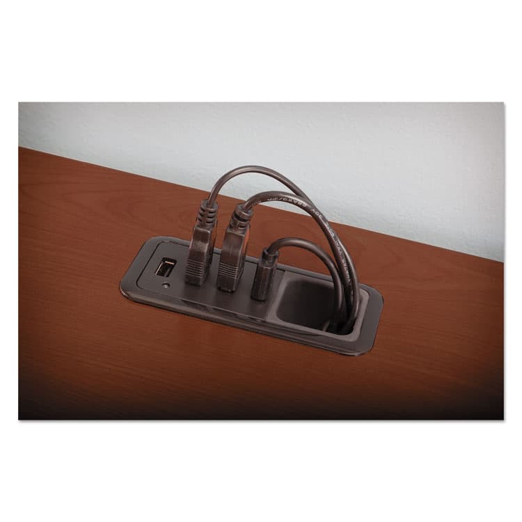 BUSH INDUSTRIES Enterprise Collection Double Pedestal Desk, 60" x 28.63" x 29.75", Harvest Cherry, (Box 2 of 2) (BSH2960CSA203) thumbnail 4