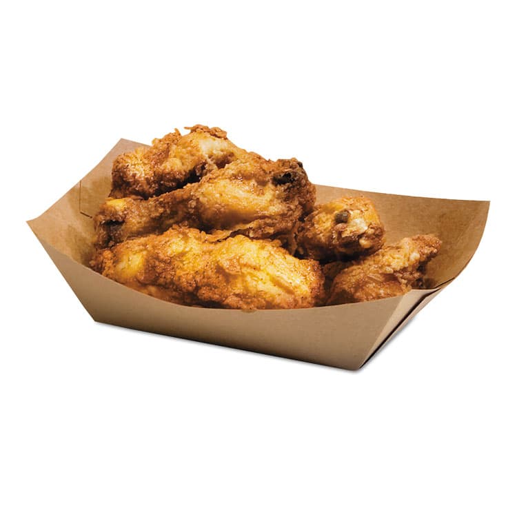 BAGCRAFT EcoCraft Food Trays, 3 lb Capacity, Natural, Paper, 500/Carton (BGC300699) thumbnail 2